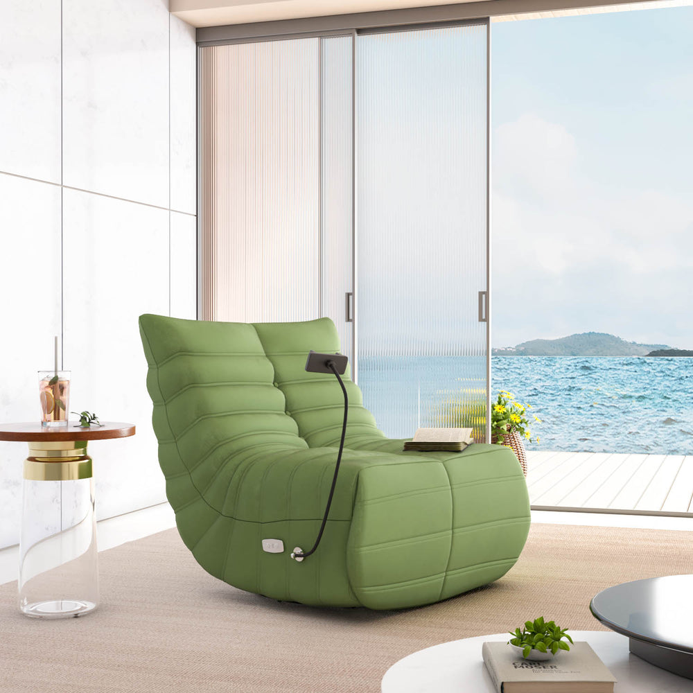 Adore 1 Seater Rocker & Swivel Electric Recliner- Olive