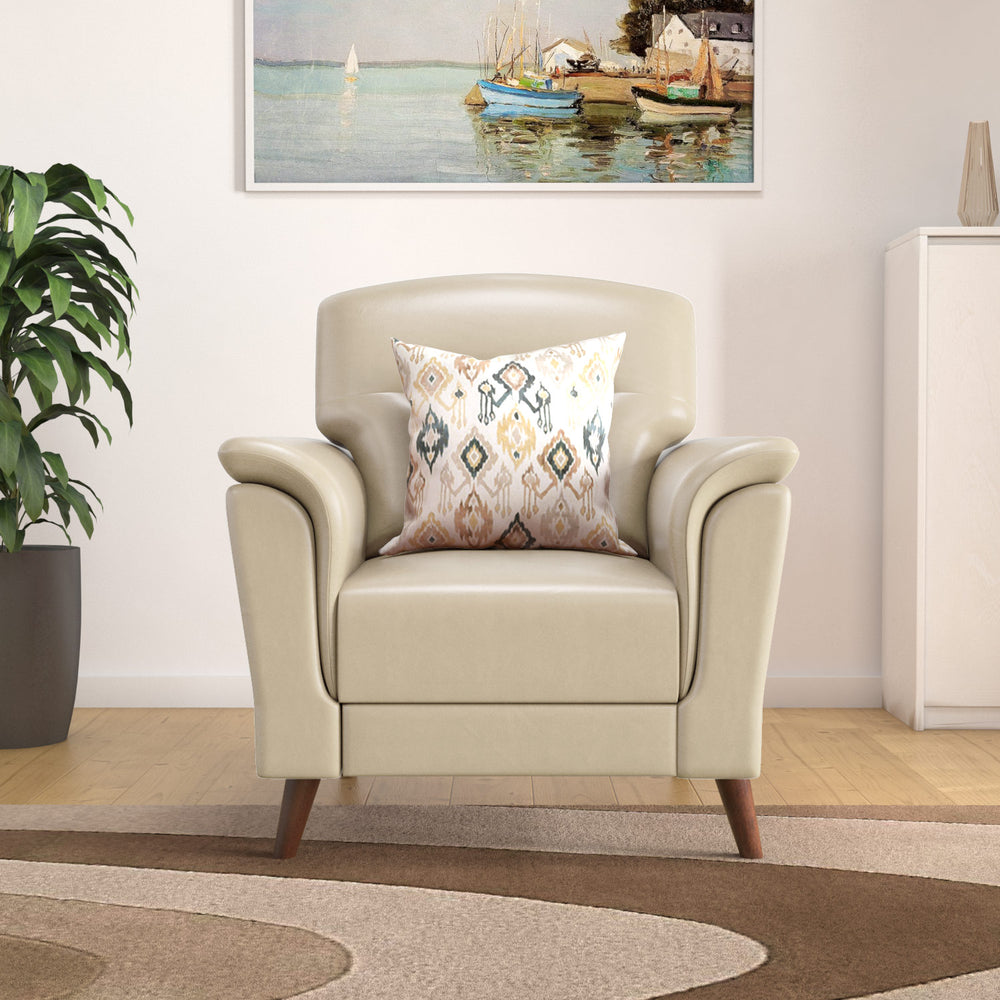 Aiden 1 Seater Leatherette Sofa- Beige