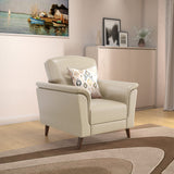 Aiden 1 Seater Leatherette Sofa- Beige