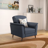 Aiden 1 Seater Leatherette Sofa- Navy Blue