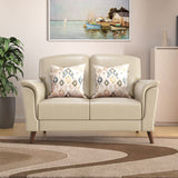 Aiden 2 Seater Leatherette Sofa- Beige