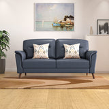 Aiden 3 Seater Leatherette Sofa- Navy Blue