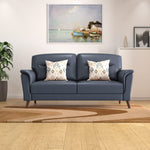 Aiden 3 Seater Leatherette Sofa- Navy Blue