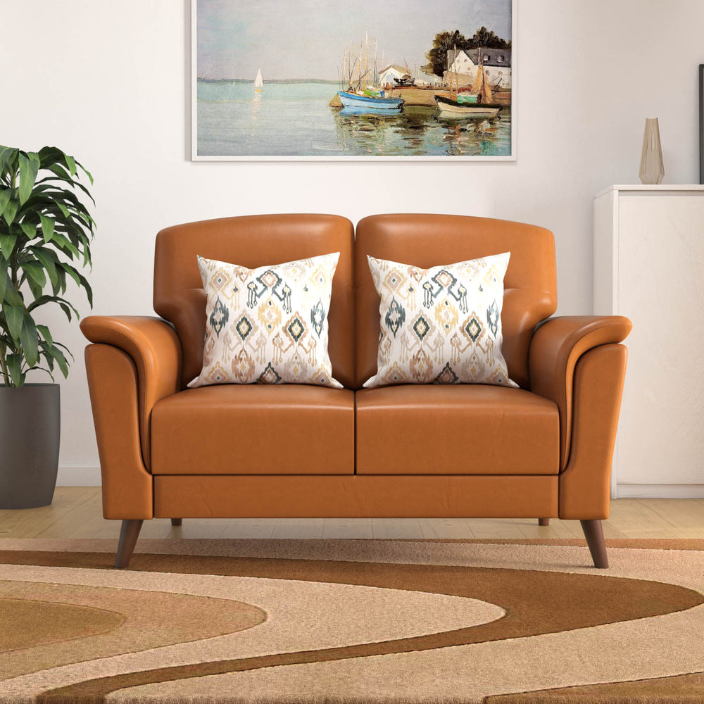 Aiden 2 Seater Fabric Sofa- Tan