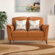Aiden 2 Seater Leatherette Sofa- Tan