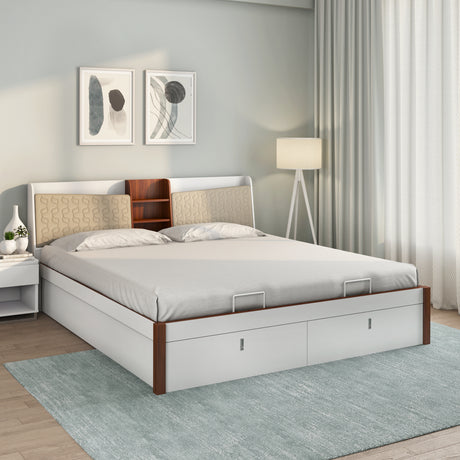Nilkamal Alps Premier Bed with Hydraulic Storage (White) - 02
