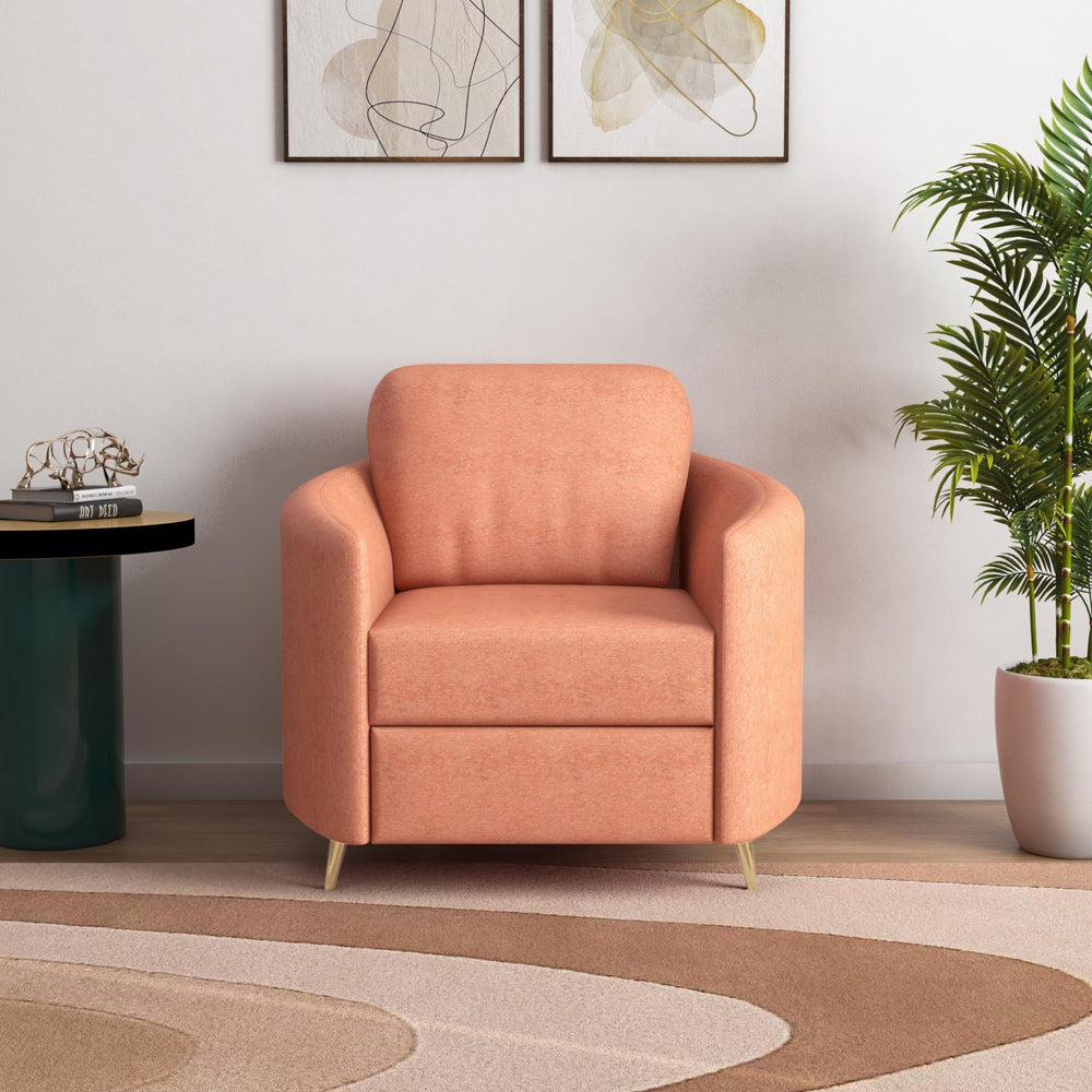 Arch 1 Seater Fabric Sofa- Rust