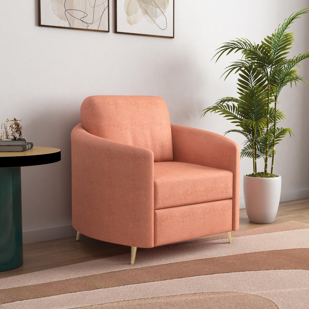 Arch 1 Seater Fabric Sofa- Rust