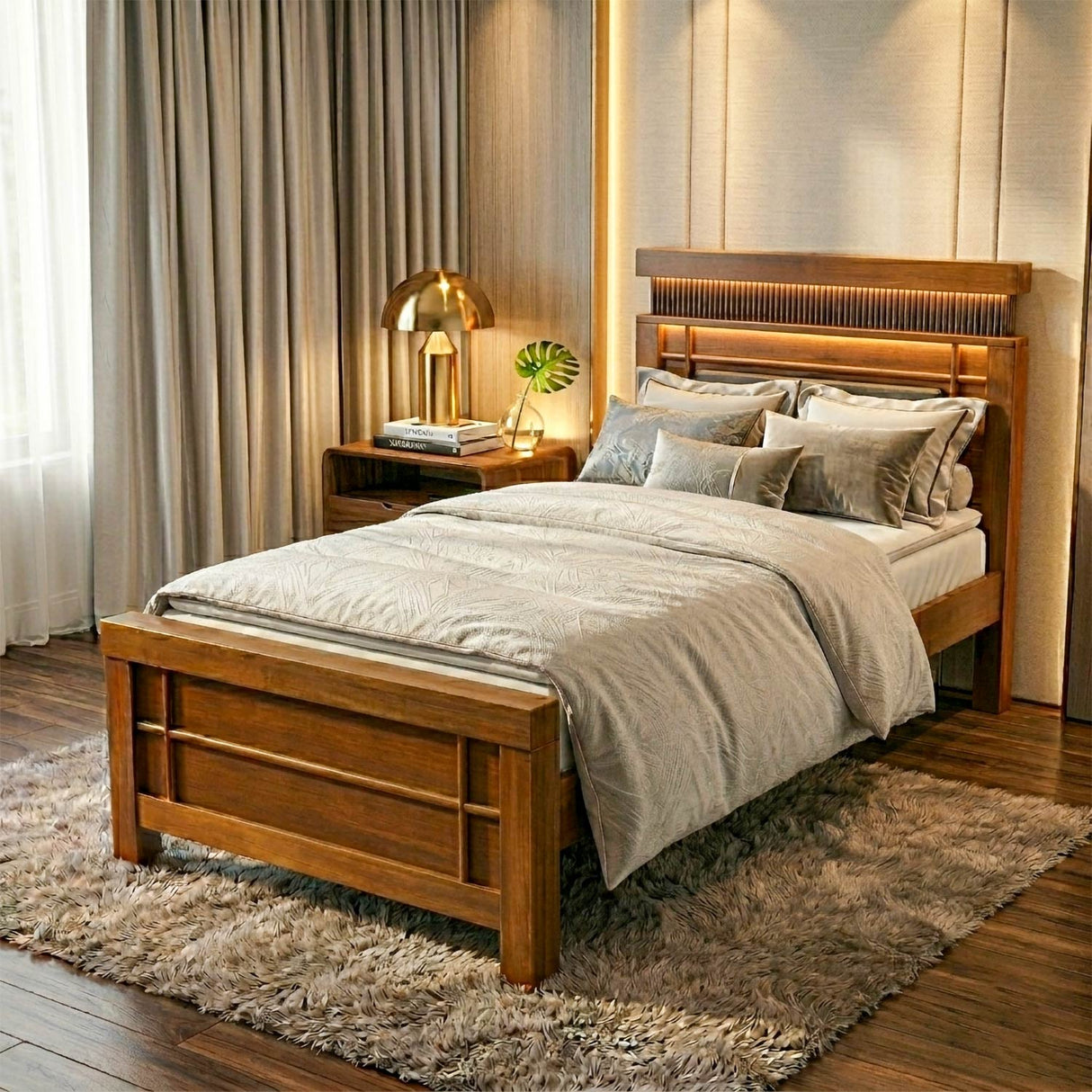 Autum Single Bed Without Storage- Cappuccino