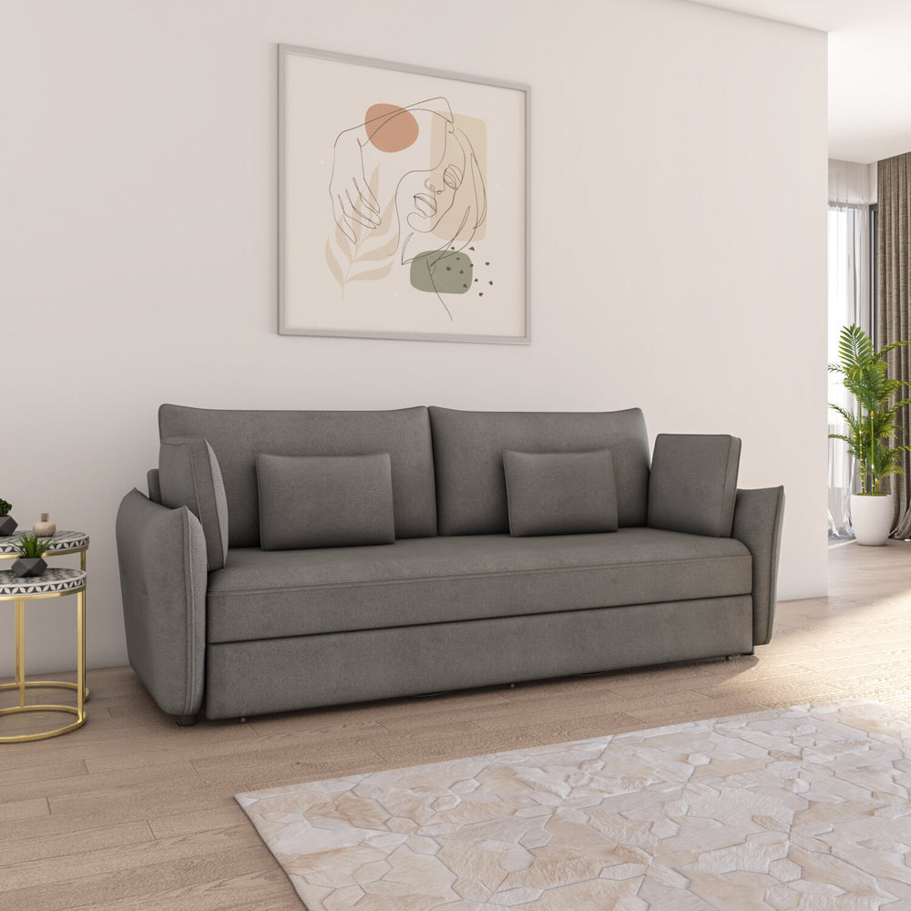 Aveo 3 Seater Sofa Cum Bed- Grey