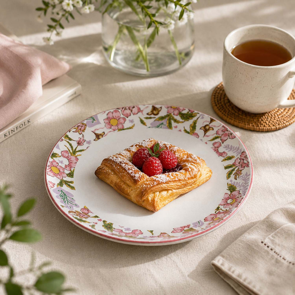 Floral Dinner Plate- Pink