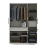 Agnes 3 Door Sliding Wardrobe with Mirror (White)