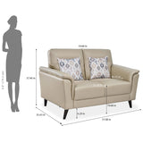 Aiden 2 Seater Leatherette Sofa- Beige