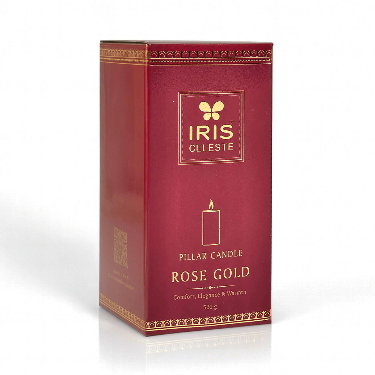 Iris Celeste Pillar Candle- Rose Gold, 2.8 X 6 Inch