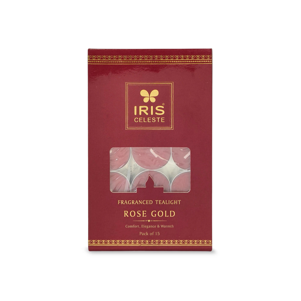 Iris Celeste Rose Gold Fragranced Tealight Candles Pack of 15