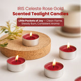 Iris Celeste Rose Gold Fragranced Tealight Candles Pack of 15