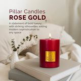 Iris Celeste Pillar Candle- Rose Gold, 2.8 X 4 Inch