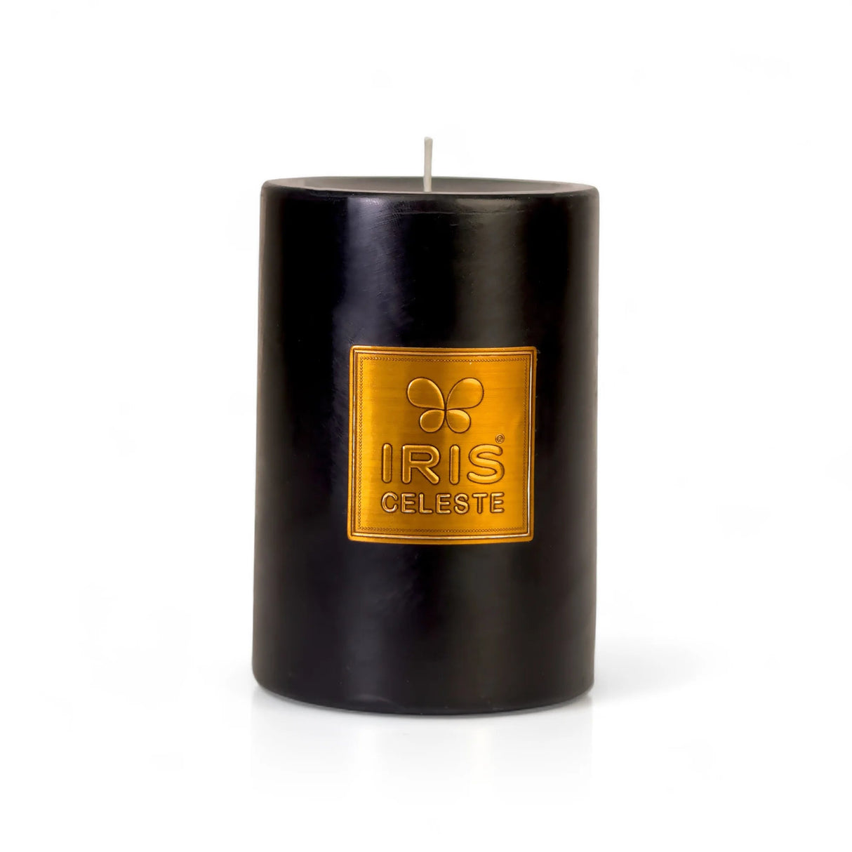 Iris Celeste Pillar Candle- Black, 2.8 X 4 Inch
