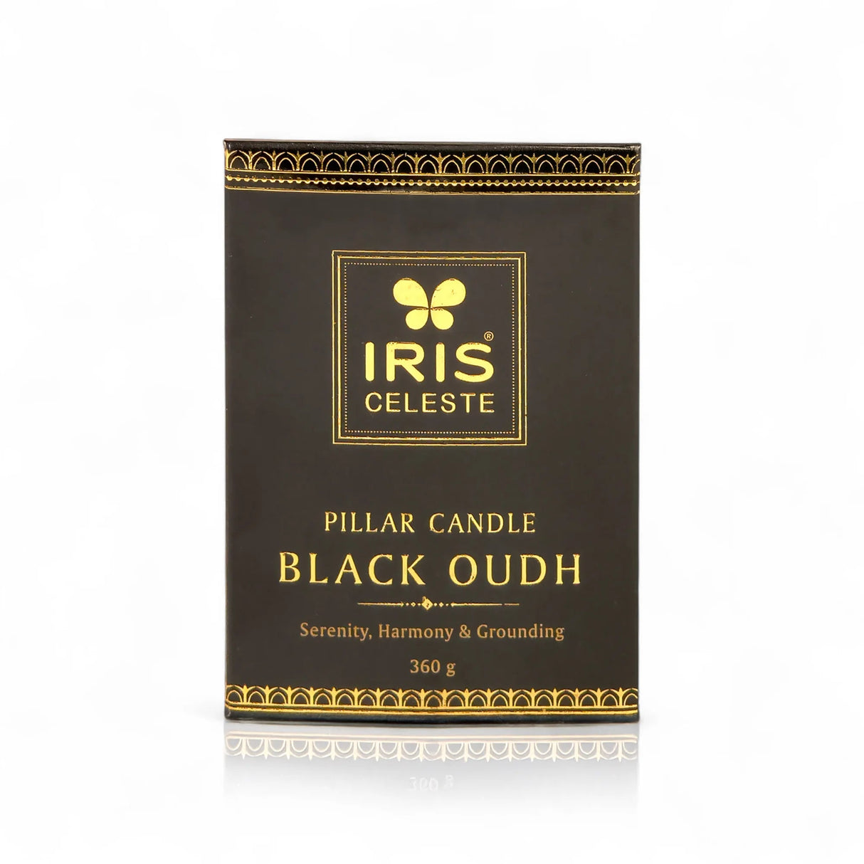 Iris Celeste Pillar Candle- Black, 2.8 X 4 Inch