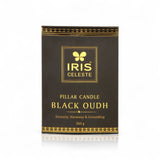 Iris Celeste Pillar Candle- Black, 2.8 X 4 Inch