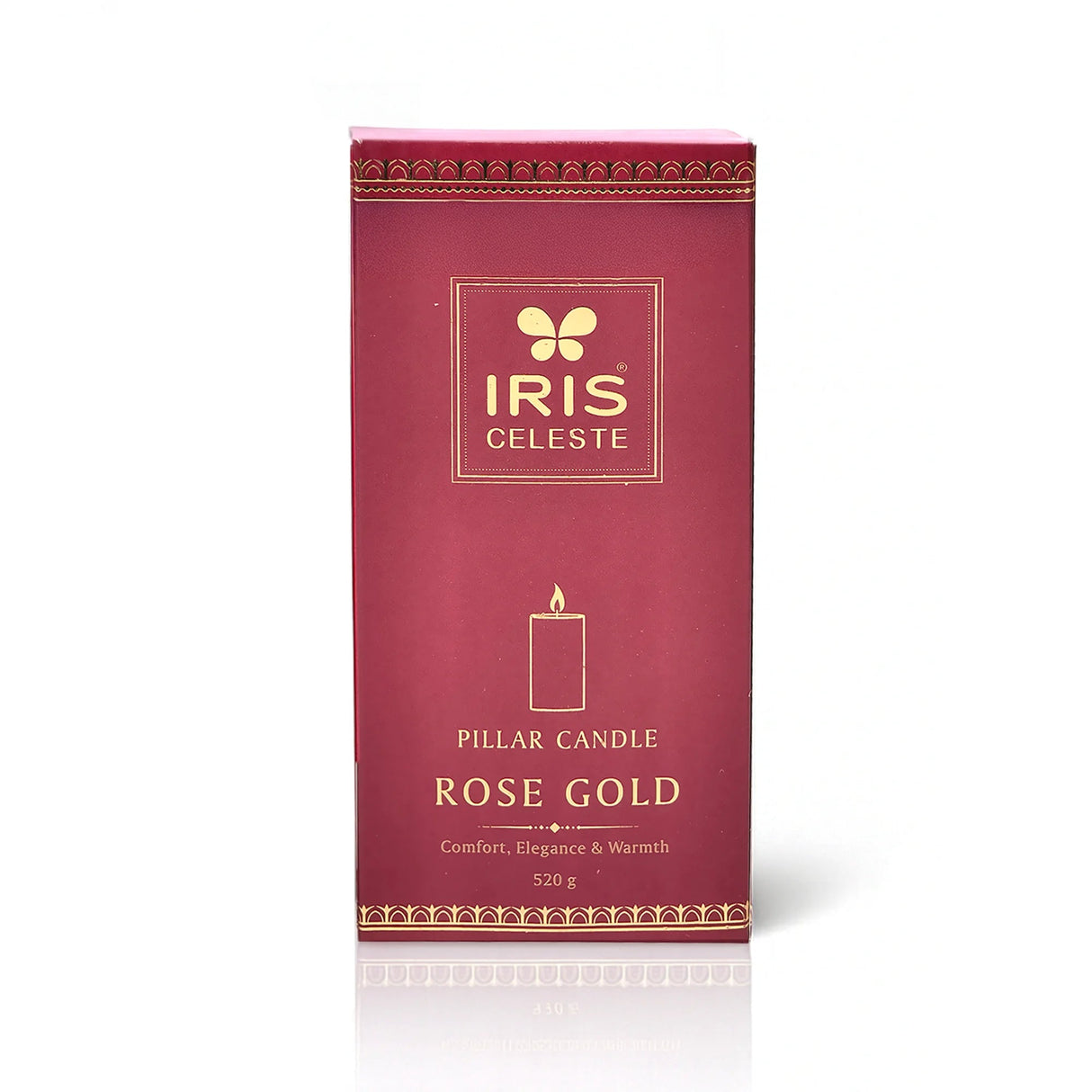 Iris Celeste Pillar Candle- Rose Gold, 2.8 X 6 Inch