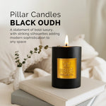 Iris Celeste Pillar Candle- Black, 2.8 X 4 Inch