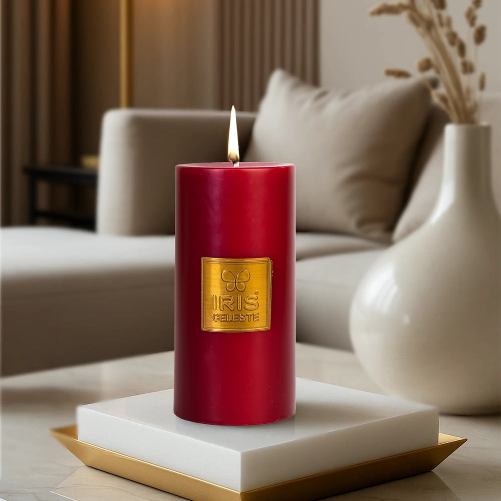Iris Celeste Pillar Candle- Rose Gold, 2.8 X 6 Inch