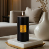 Iris Celeste Pillar Candle- Black, 2.8 X 6 Inch