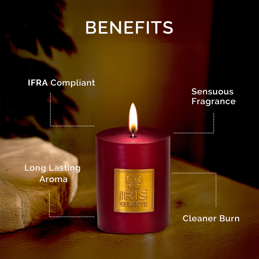 Iris Celeste Pillar Candle- Rose Gold, 2.8 X 4 Inch