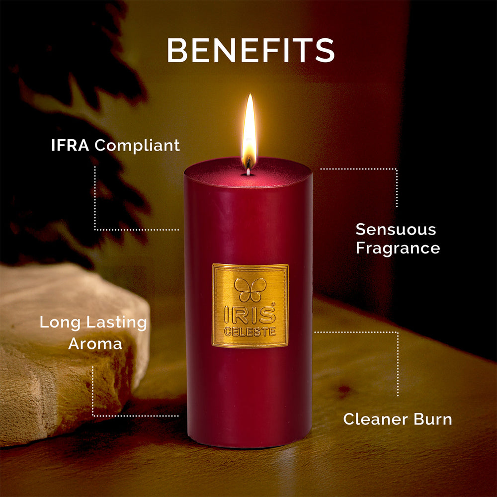 Iris Celeste Pillar Candle- Rose Gold, 2.8 X 6 Inch