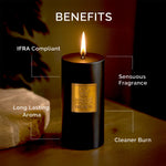 Iris Celeste Pillar Candle- Black, 2.8 X 6 Inch