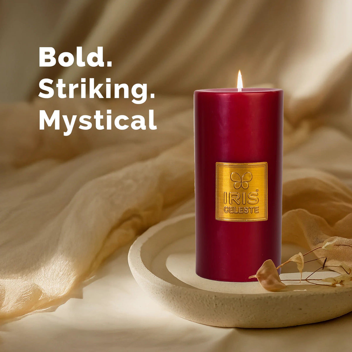 Iris Celeste Pillar Candle- Rose Gold, 2.8 X 6 Inch