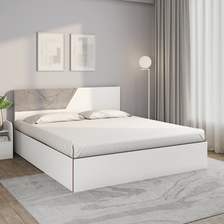 Nilkamal Asta Max Bed with Box Storage (White)