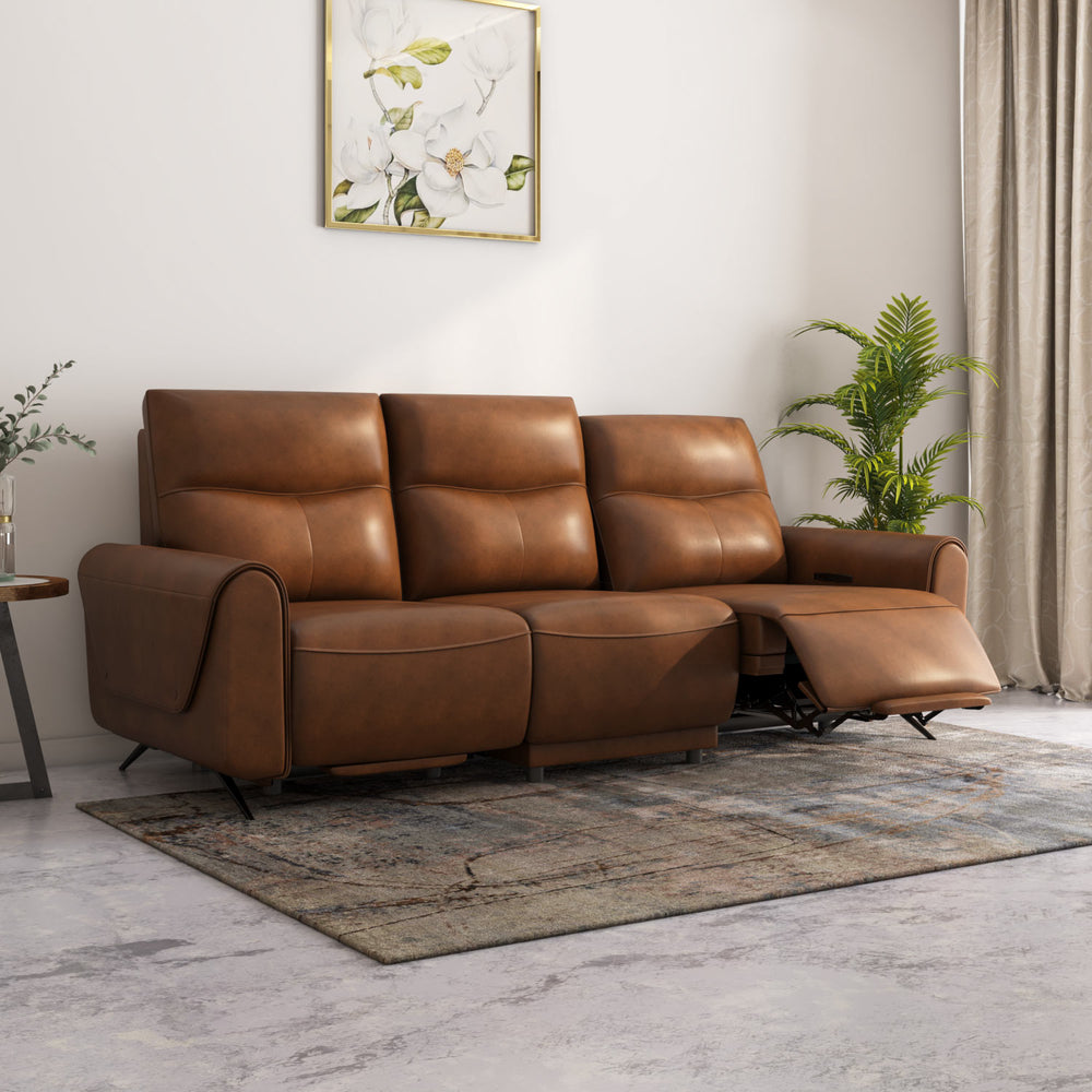 Beatrix 3 Seater Dual Motor Electric Recliner- Brown
