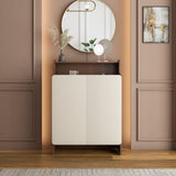 Benny 2 Door Shoe Cabinet- Legno Oak Dark & Ivory