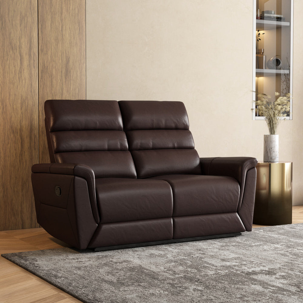 Brandon 2 Seater Manual Recliner (Dark Brown)