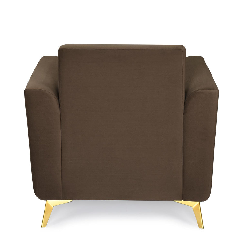 Cooper 1 Seater Fabric Sofa with Cushion- Brown
