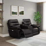 Nilkamal Bakewell 2 Seater Leather Electric Recliner with Console (Brown)