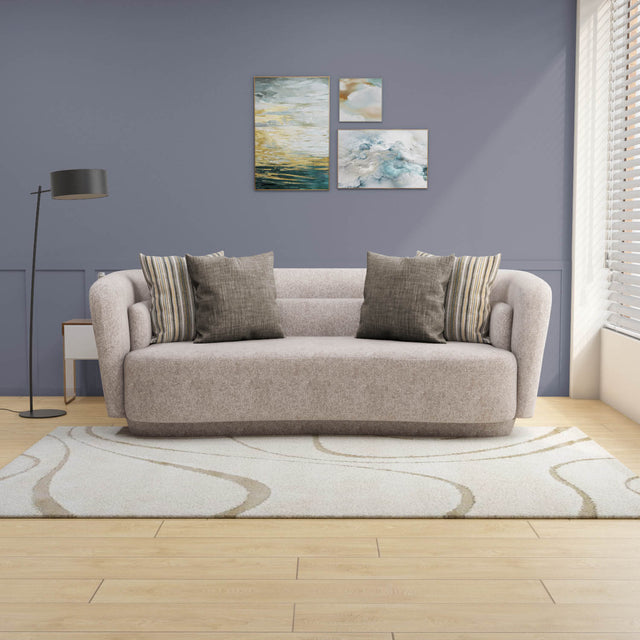 Nilkamal Bethany 3 Seater Fabric Sofa (Sand Brown)