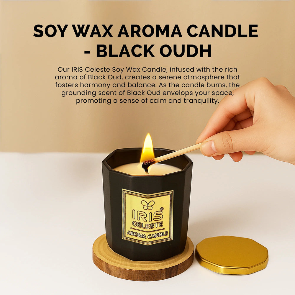 IRIS Celeste Aroma Votive Candle- Black