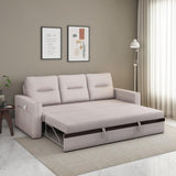 Nilkamal Boxton Fabric 3 Seater Sofa Cum Bed With Side Pockets (Light Brown)