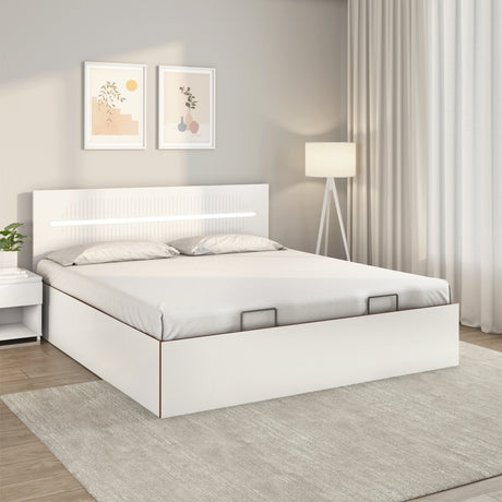 Nilkamal Capsule Prime Bed with Semi Hydraulic Storage (White)