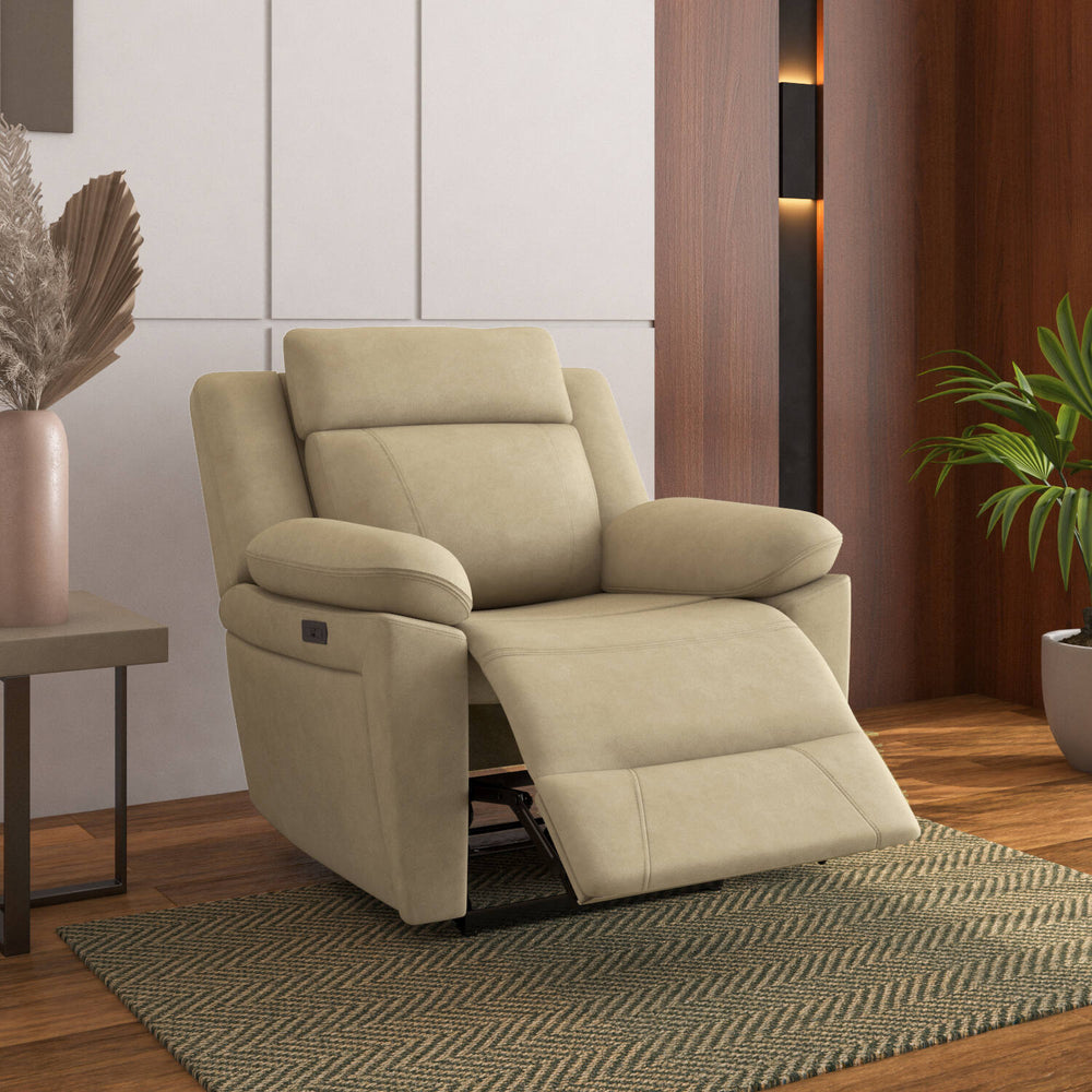 Clapton 1 Seater Double Motor Electric Recliner- Beige