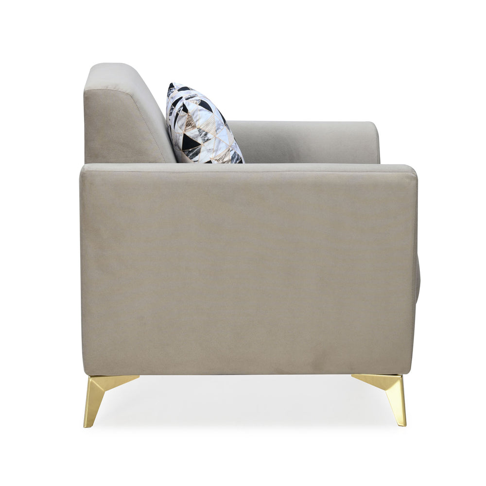 Cooper 1 Seater Fabric Sofa with Cushion- Beige