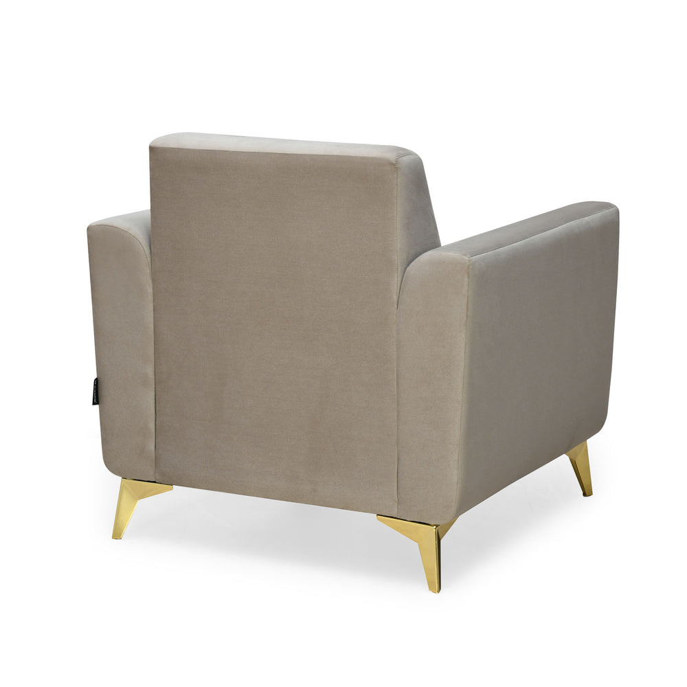 Cooper 1 Seater Fabric Sofa with Cushion- Beige