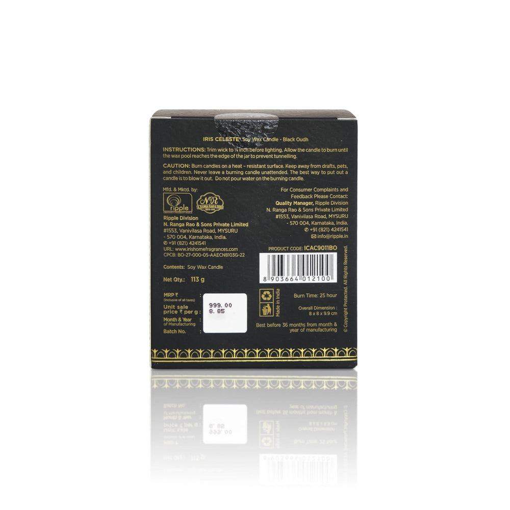 IRIS Celeste Aroma Votive Candle- Black