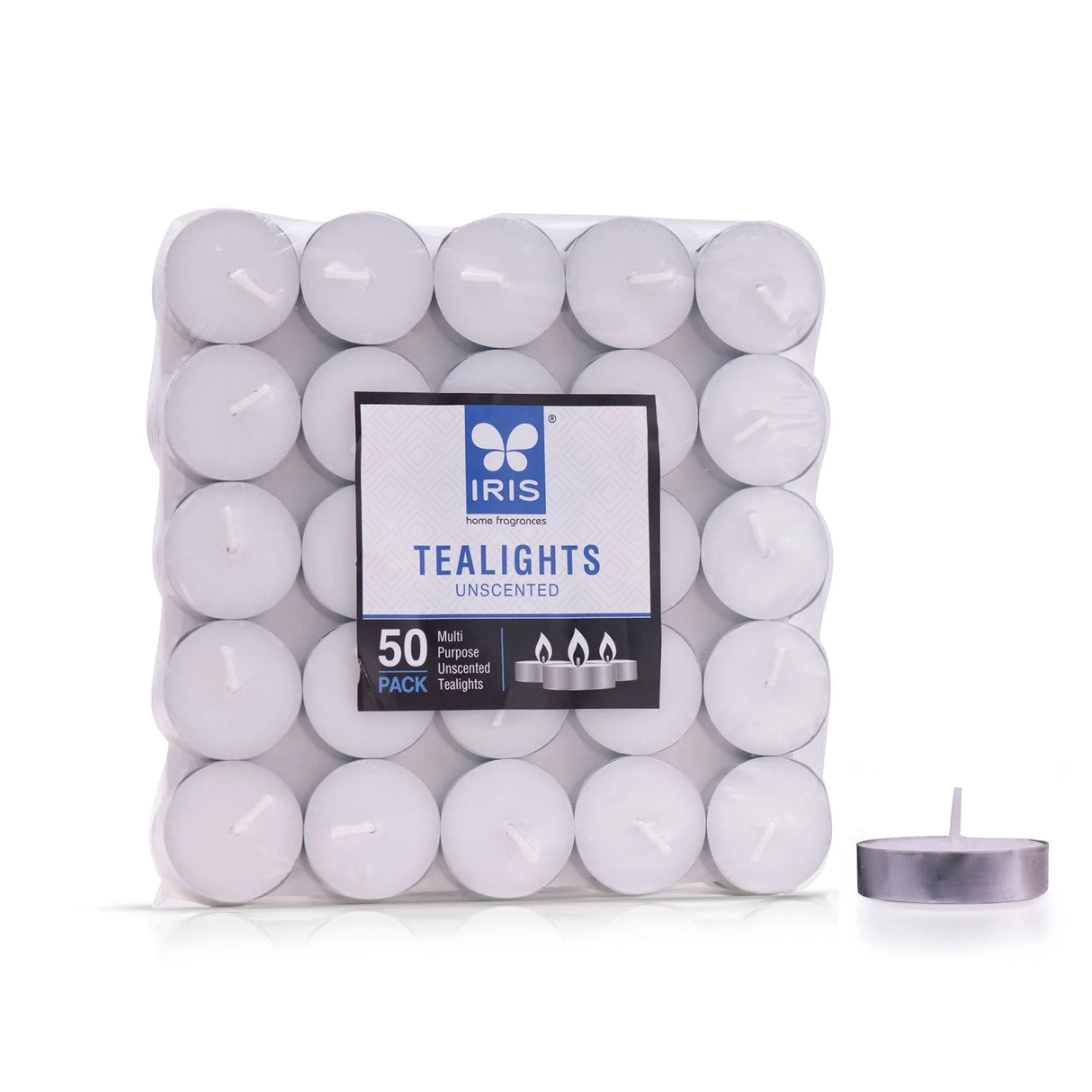 IRIS Unscented Tea Lights Pack of 50- White