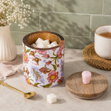 Medium Round Wooden Cannister- Pink