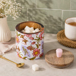 Medium Round Wooden Cannister- Pink