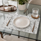 Doodle Print EVA Placemat Set of 4- Black